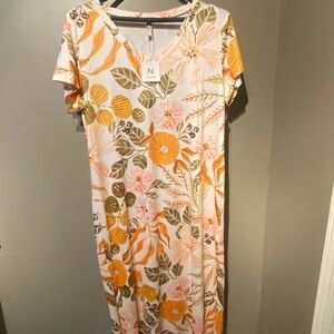 Noracora Silky floral Maxi Dress with Tag